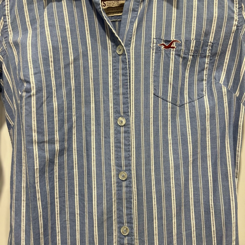 Hollister Blue and White Striped Shirt - Picture 6 of 15